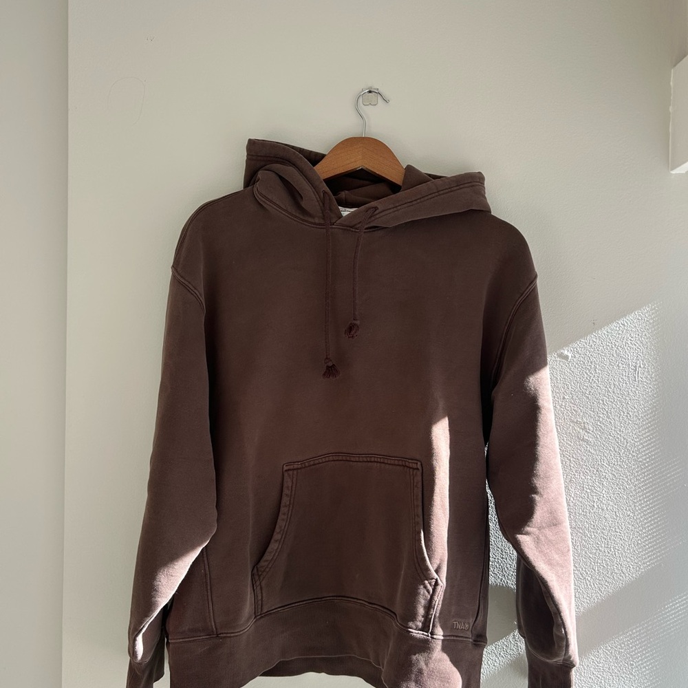 TNA Brown Pullover Hoodie with Kangaroo Pocket